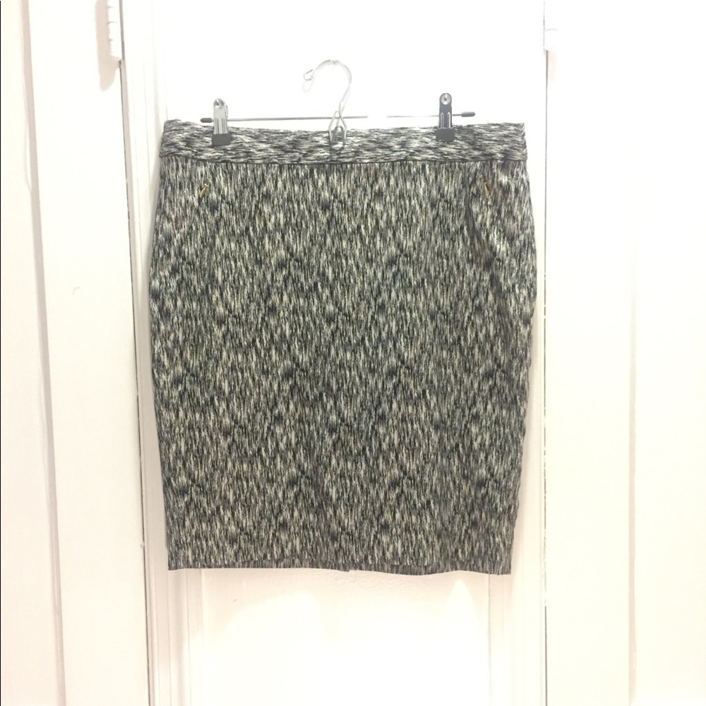 Black white stretch pencil skirt LIMITED 14
